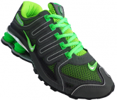 Tênis Nike Shox NZ Cromado Grafite com Verde MOD:10516