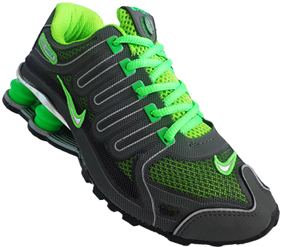 Tênis Nike Shox NZ Cromado Grafite com Verde MOD:10516
