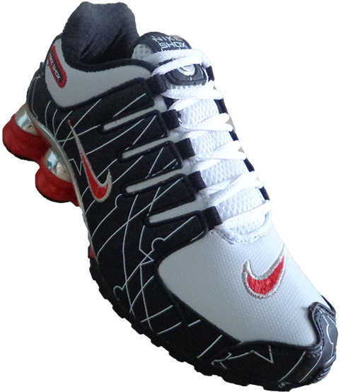 Tênis Nike Shox NZ Branco Preto e Vermelho cromado MOD:10443