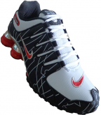 Tênis Nike Shox NZ Branco Preto e Vermelho cromado MOD:10443