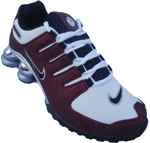 Tênis Nike Shox NZ Branco e Vinho cromado MOD:10367