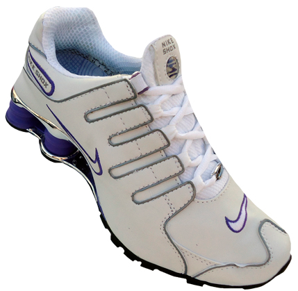 Tênis Nike Shox NZ Branco e Roxo cromado MOD:10115