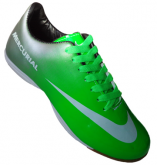 Tênis Futsal Nike Mercurial Vortex Verde e Prata MOD:10720