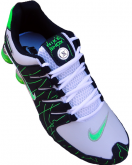 Tênis Nike Shox NZ Branco Preto e Verde cromado MOD:10280