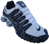 Tênis Nike Shox NZ Preto e Branco Cromado MOD:10366