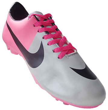Chuteira Nike Mercurial Rosa e Prata MOD:10666